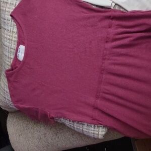 Girls solid ribbed short sleeve dress